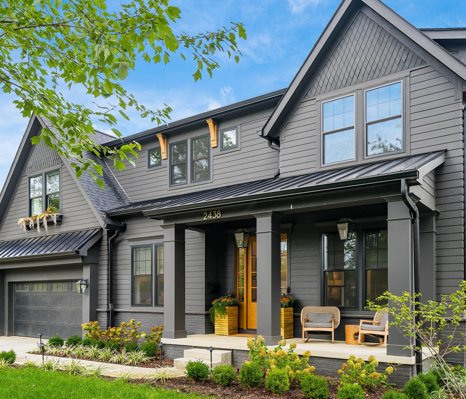 Custom home exterior by Compass Homes — Central Ohio luxury build