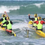 WildCat fibreglass surf canoes