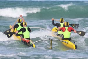 WildCat fibreglass surf canoes