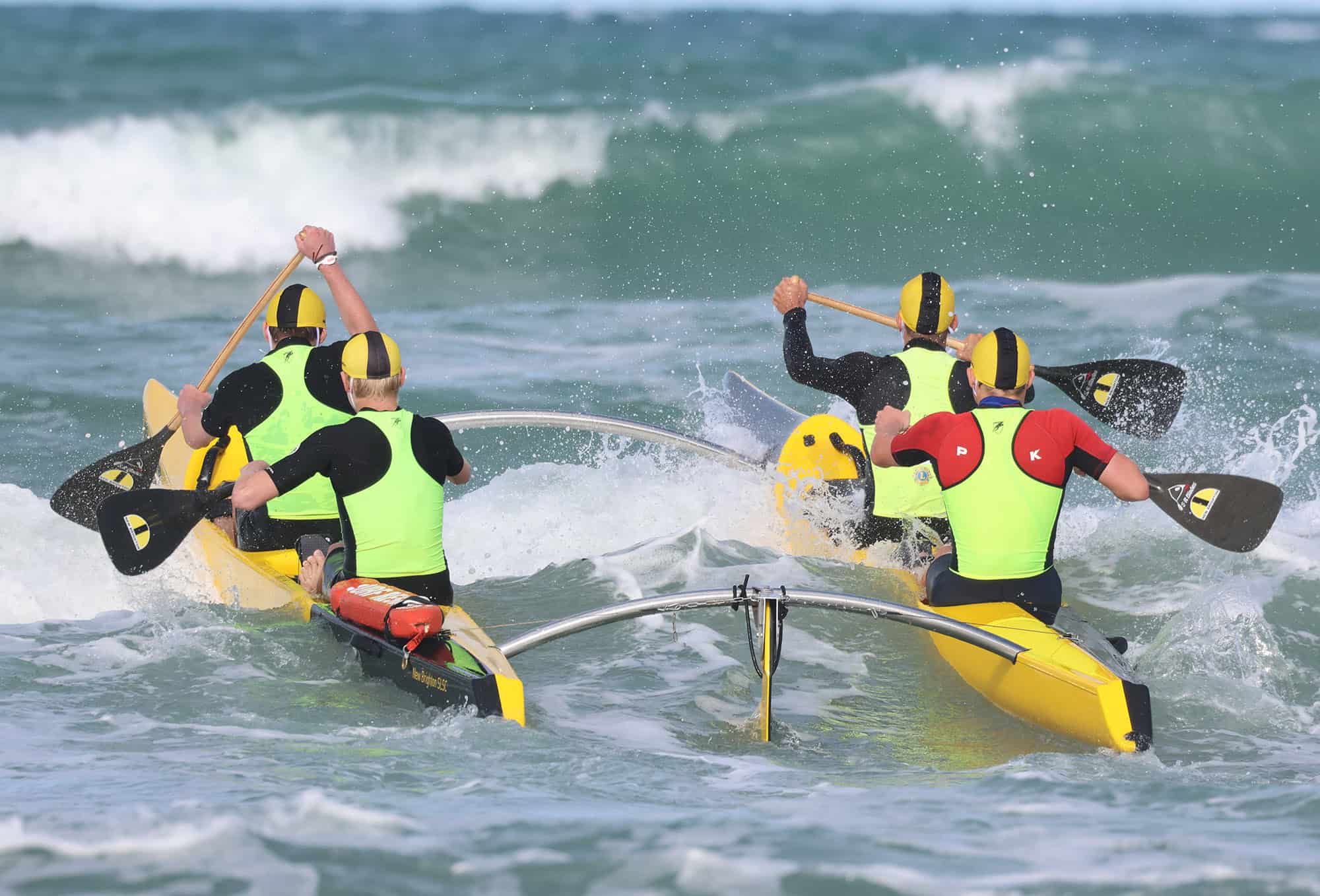 WildCat fibreglass surf canoes