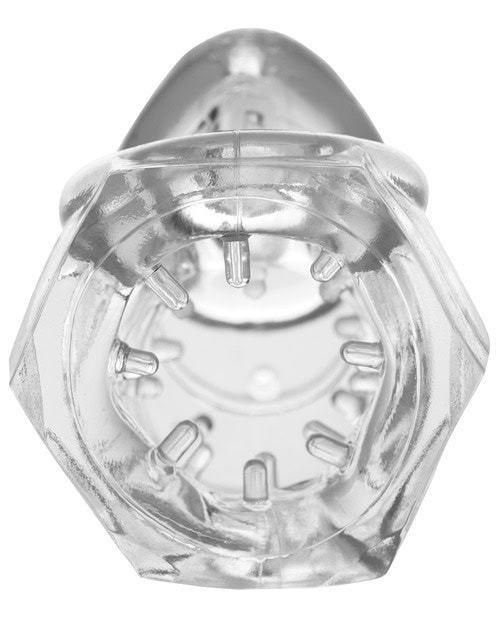 Master Series Detained 2.0 Restrictive Chastity Cage with Nubs – Clear, TPR Material, Part AE974 - Image 6