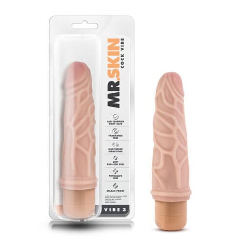 Blush Dr. Skin Cock Vibe 3 - 7.25 Inch Realistic Vibrator with Multi-Speed Vibration