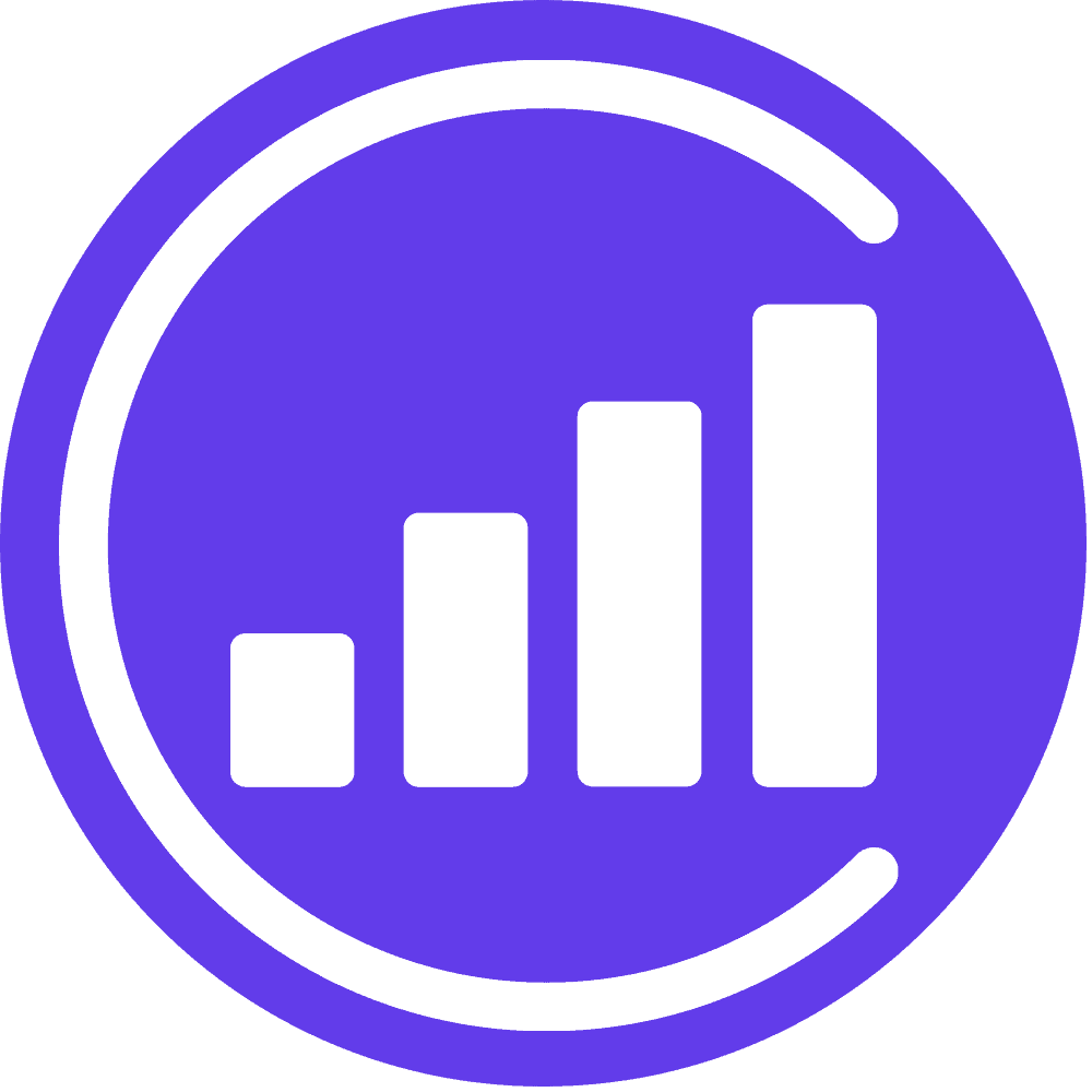Growing bar chart symbol