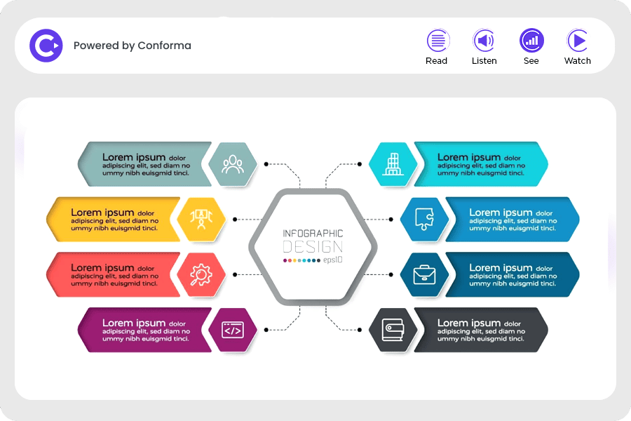 Infographic design with placeholder text