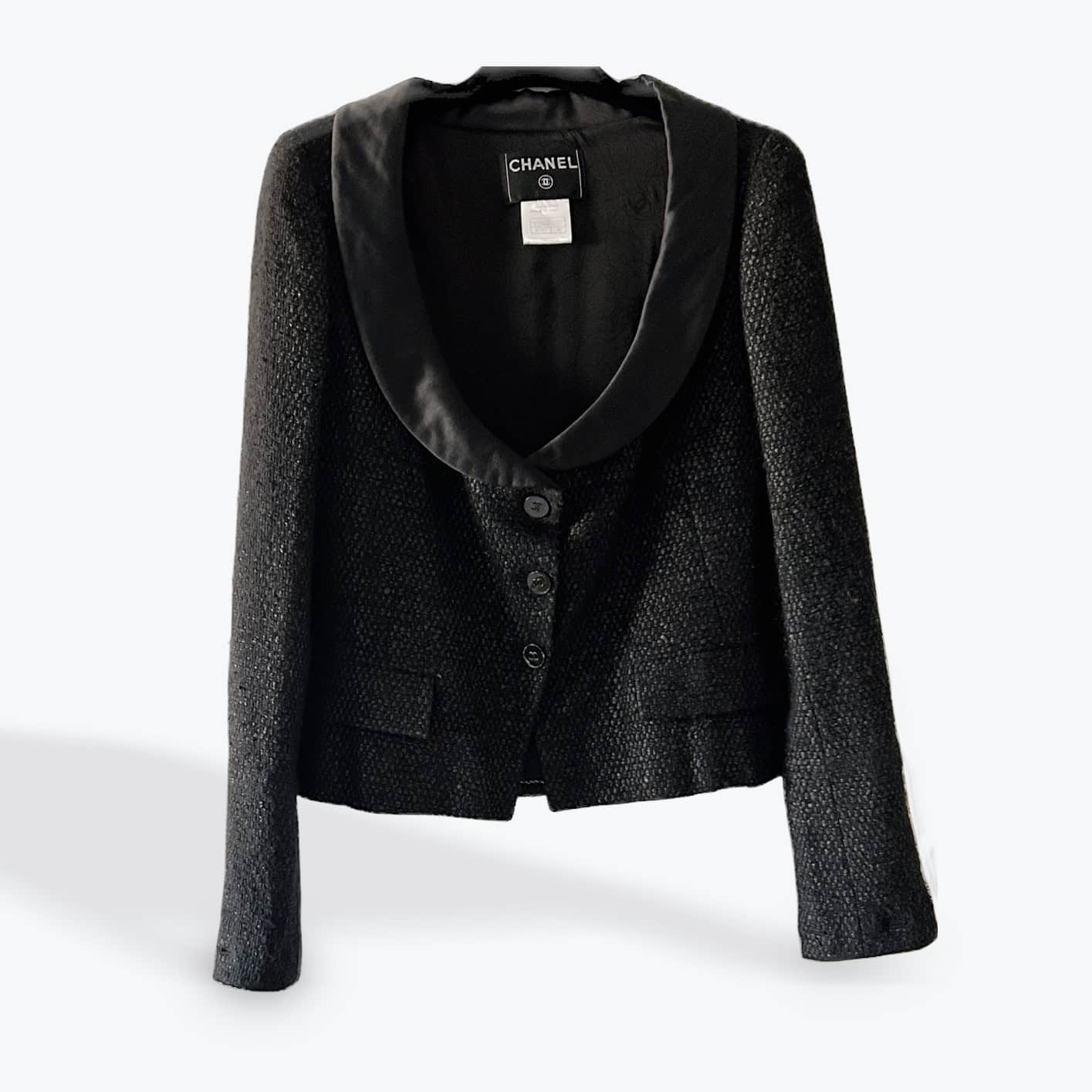 Veste noire en tweed CHANEL