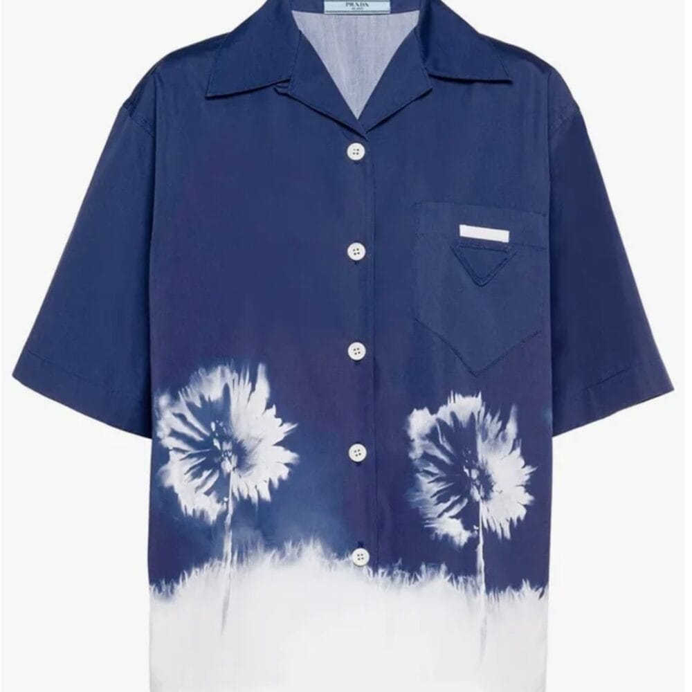Chemise PRADA tie&dye, coupe Bowl collar