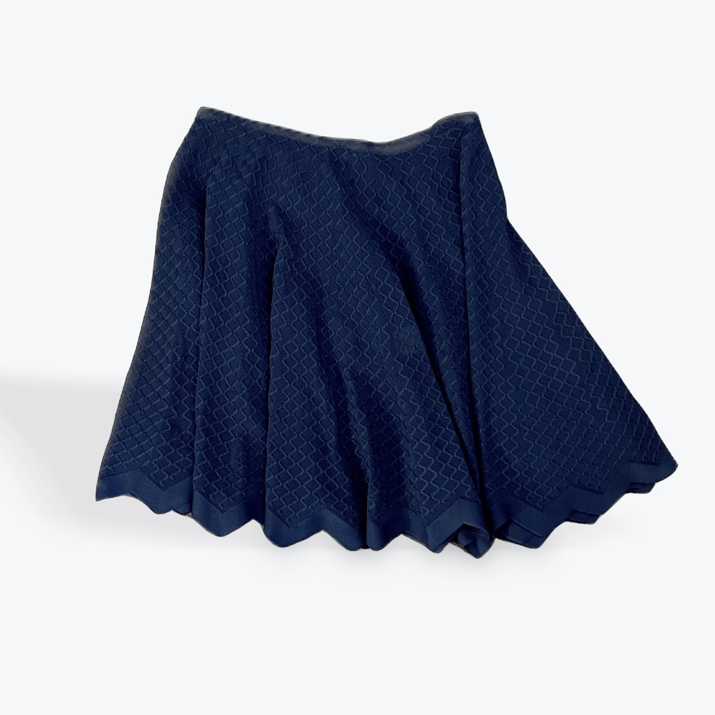 Jupe ALAIA bleu nuit en maille viscose – Image 2