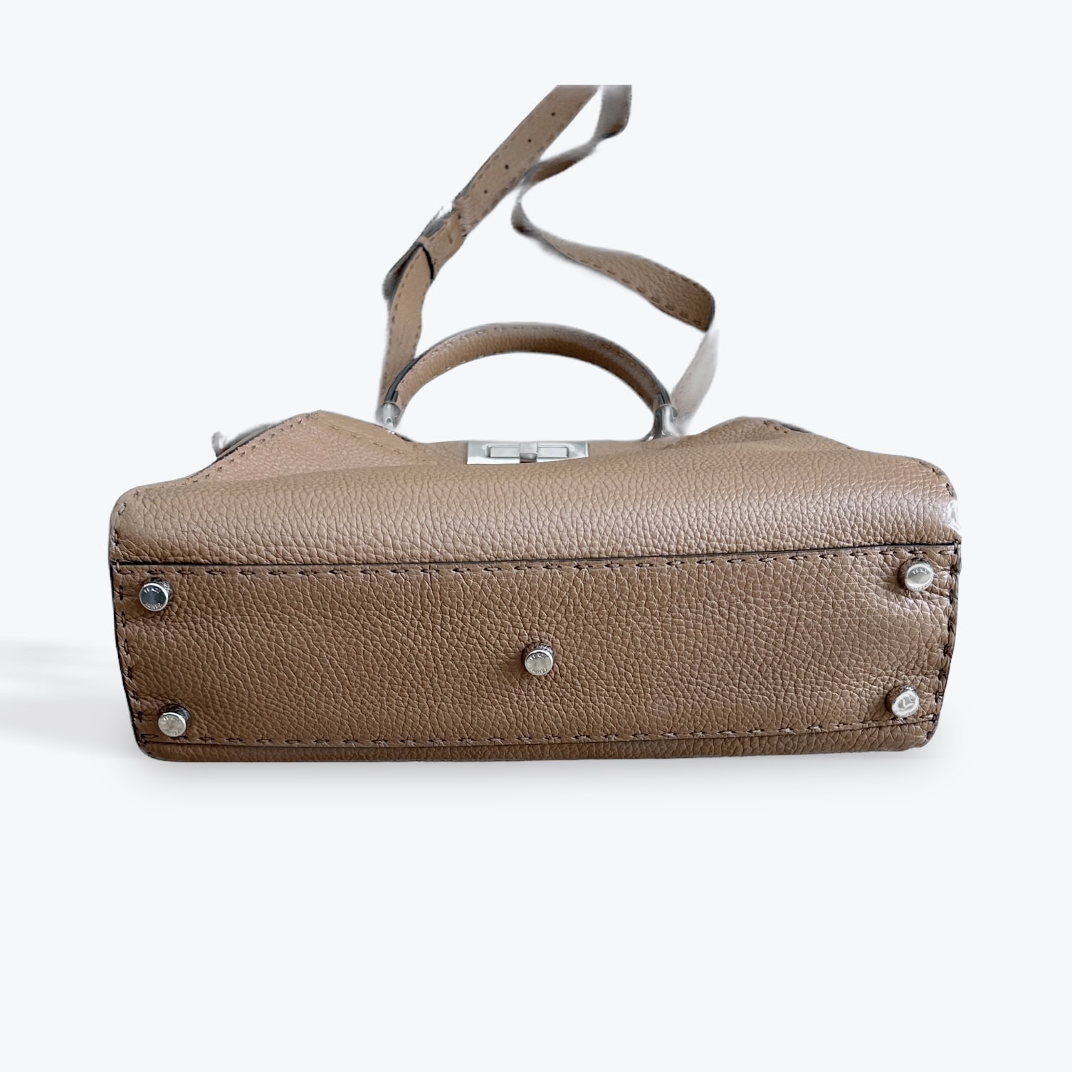 Sac Fendi Peekaboo, cuir graine camel, M – Image 4