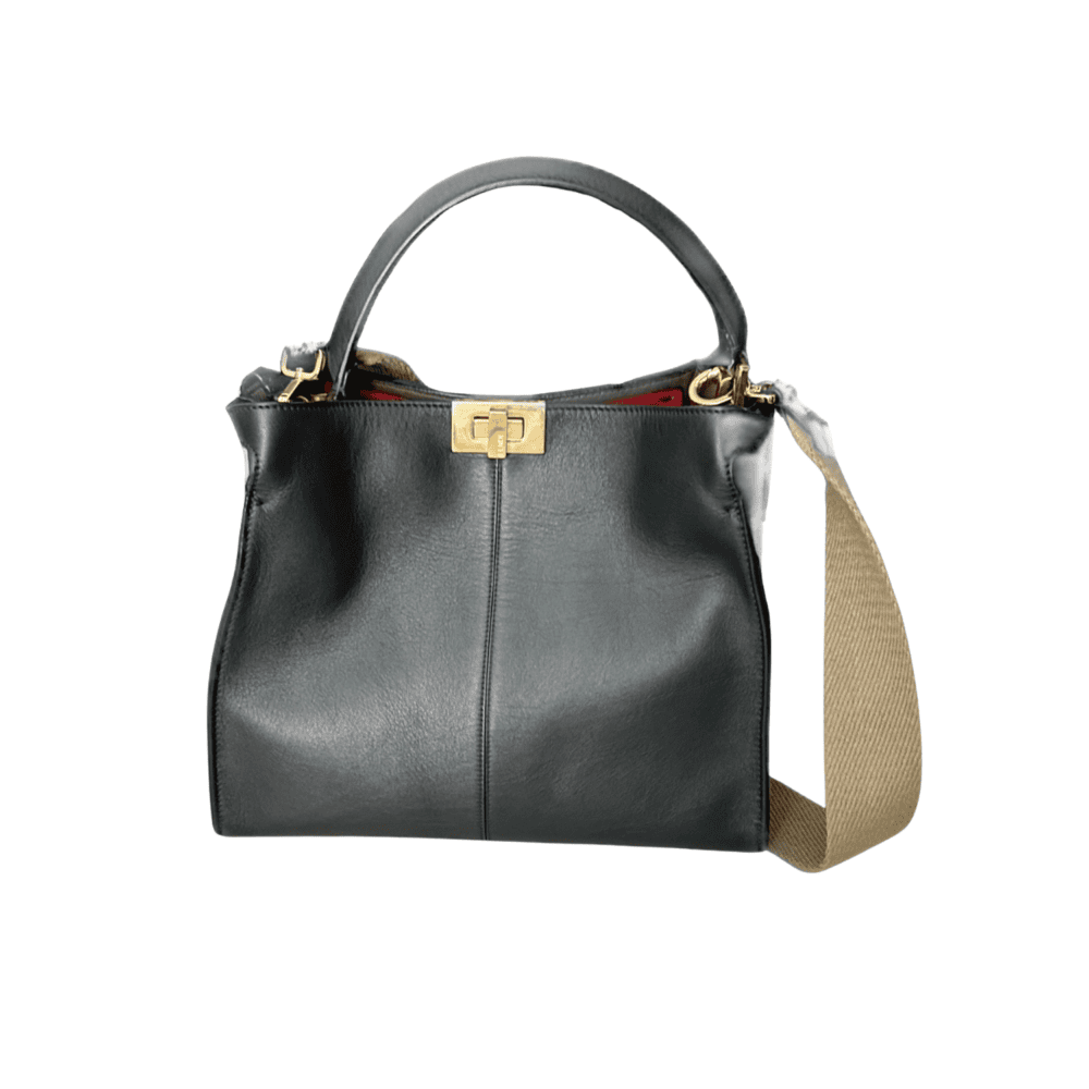 Sac Fendi Peekaboo, black & strawberry, Medium