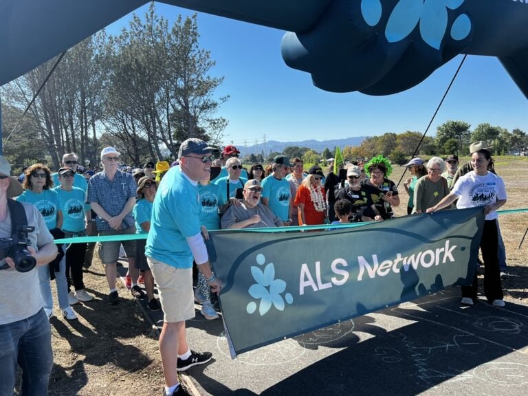 Participating in ALS Walk with team members at outdoor event in Walnut Creek, CA.