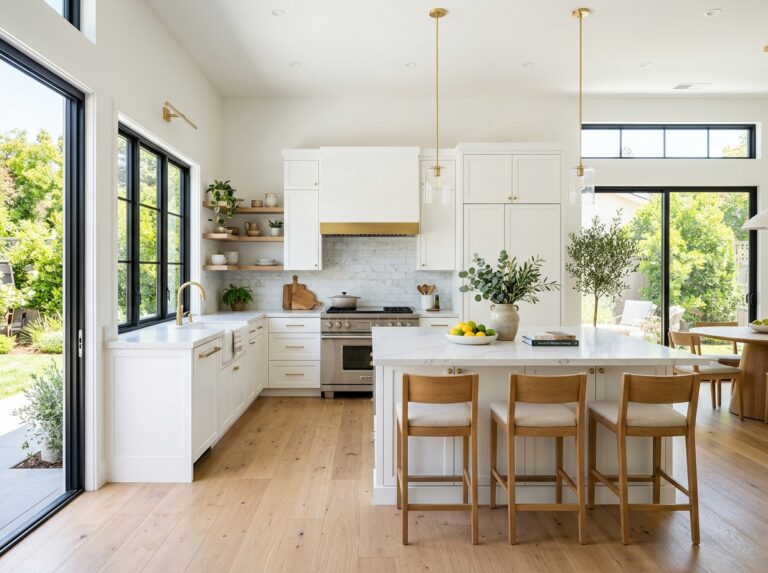 Bright modern kitchen with large windows and natural light in Walnut Creek, CA.