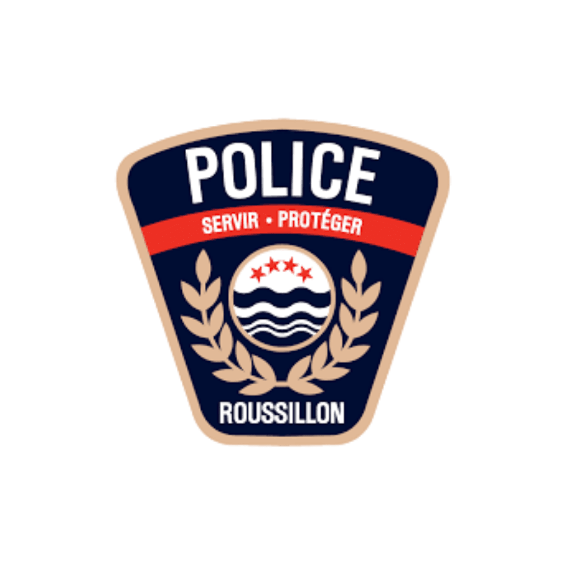 Insigne de la police de Rouillon, représentant la sécurité et la protection locale.