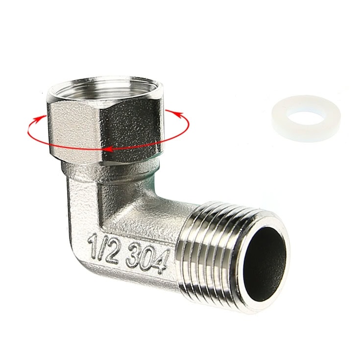 90-degree pipe adaptor attached to a port