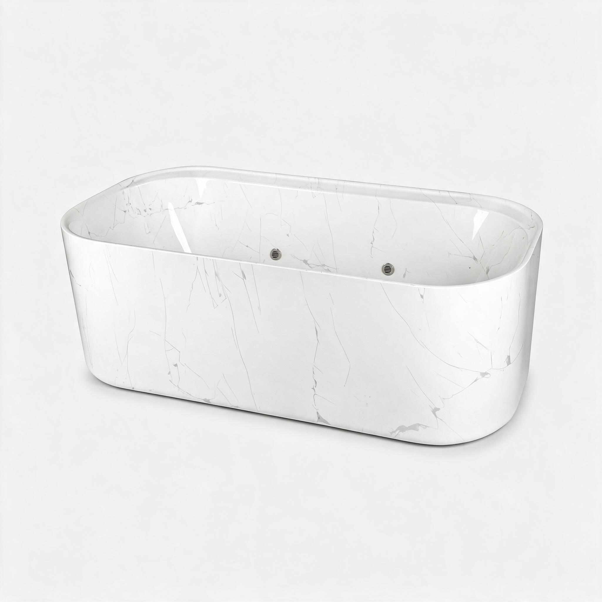 Acrylic Faux Marble Soft Corner cold plunge system, alternate view - Cool Bionic HydroForge