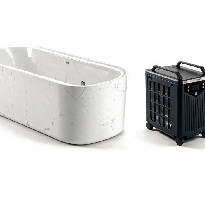 Acrylic Faux Marble Soft Corner ice bath afm corner s marble flow hero - Cool Bionic HydroForge