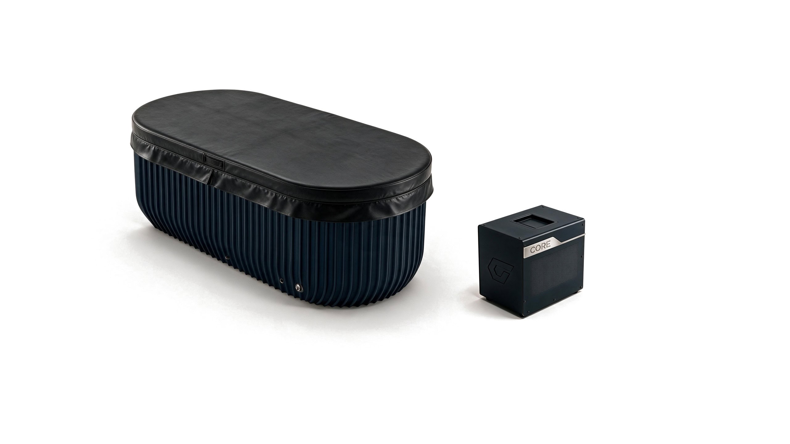 Ribbed Navy D Shape ice bath afm d s navy core cover - Cool Bionic HydroForge