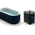 Ribbed Navy D Shape ice bath afm d s navy flow hero - Cool Bionic HydroForge
