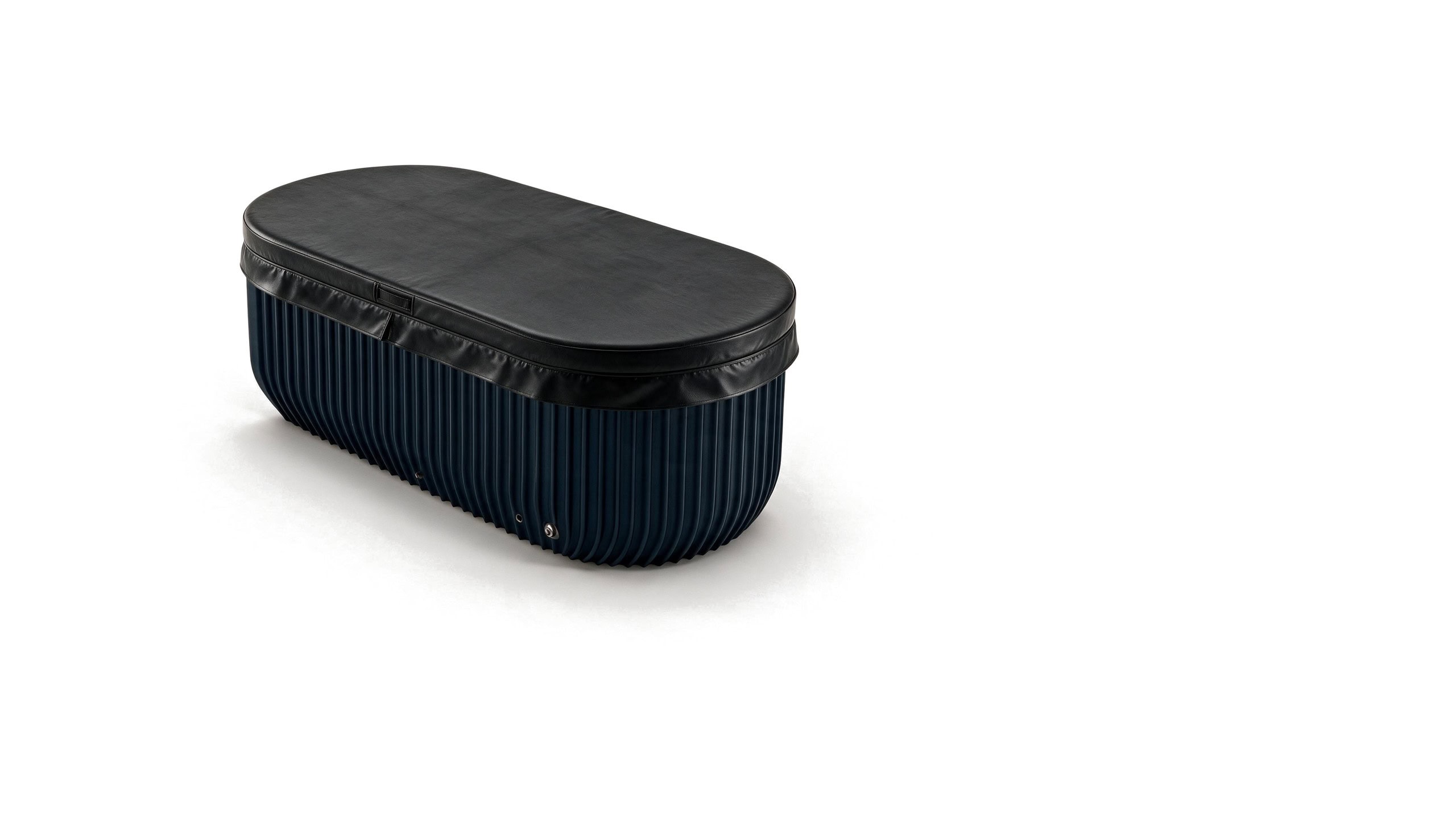 Ribbed Navy D Shape ice bath afm d s navy none cover - Cool Bionic HydroForge