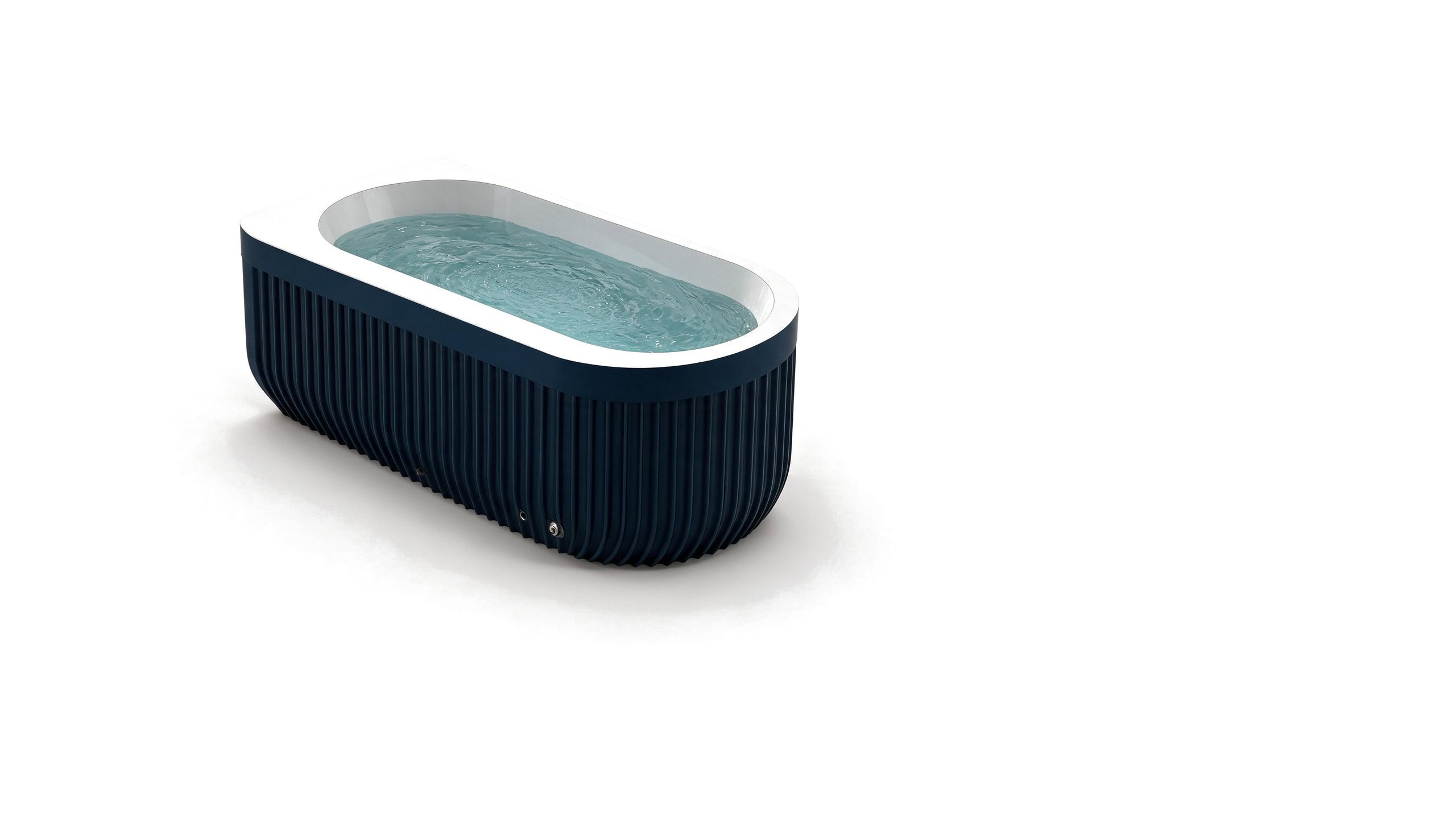 Ribbed Navy D Shape ice bath afm d s navy none hero - Cool Bionic HydroForge