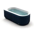Ribbed Navy D Shape ice bath afm d sq - Cool Bionic HydroForge