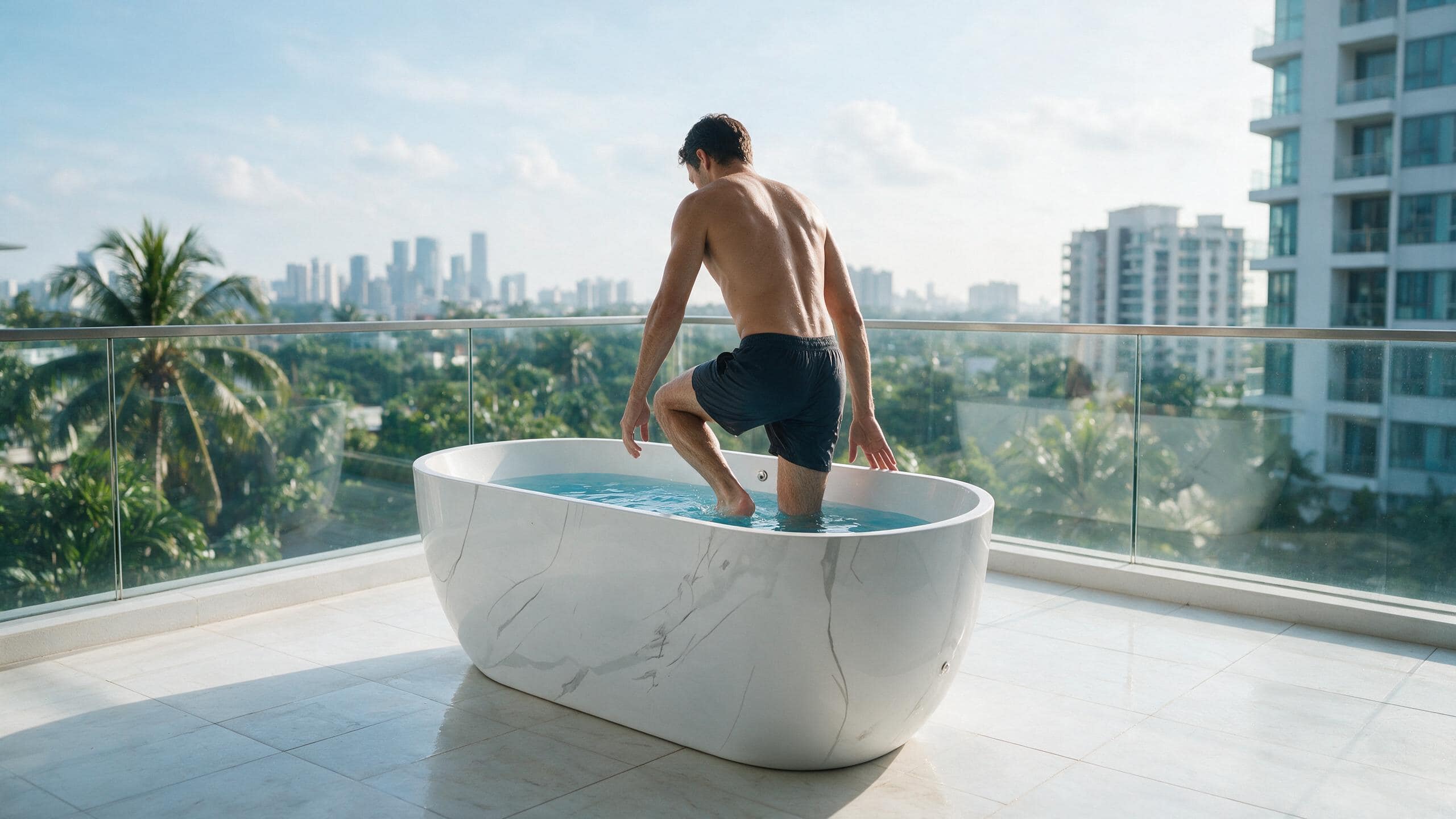 Acrylic Faux Marble Hull ice bath afm hull l marble none stepin - Cool Bionic HydroForge