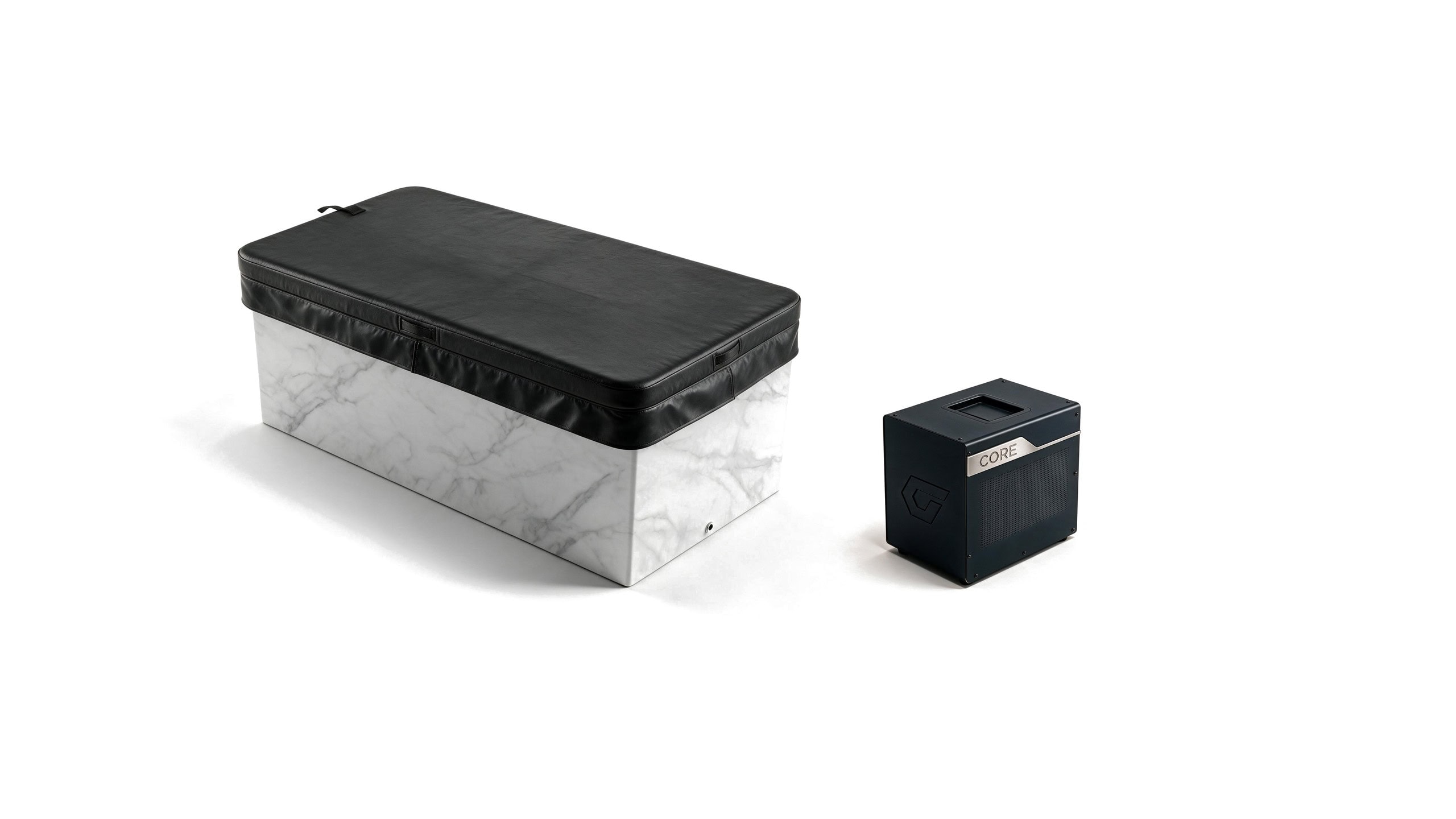 Acrylic Faux Marble Rectangle ice bath afm rect s marble core cover - Cool Bionic HydroForge