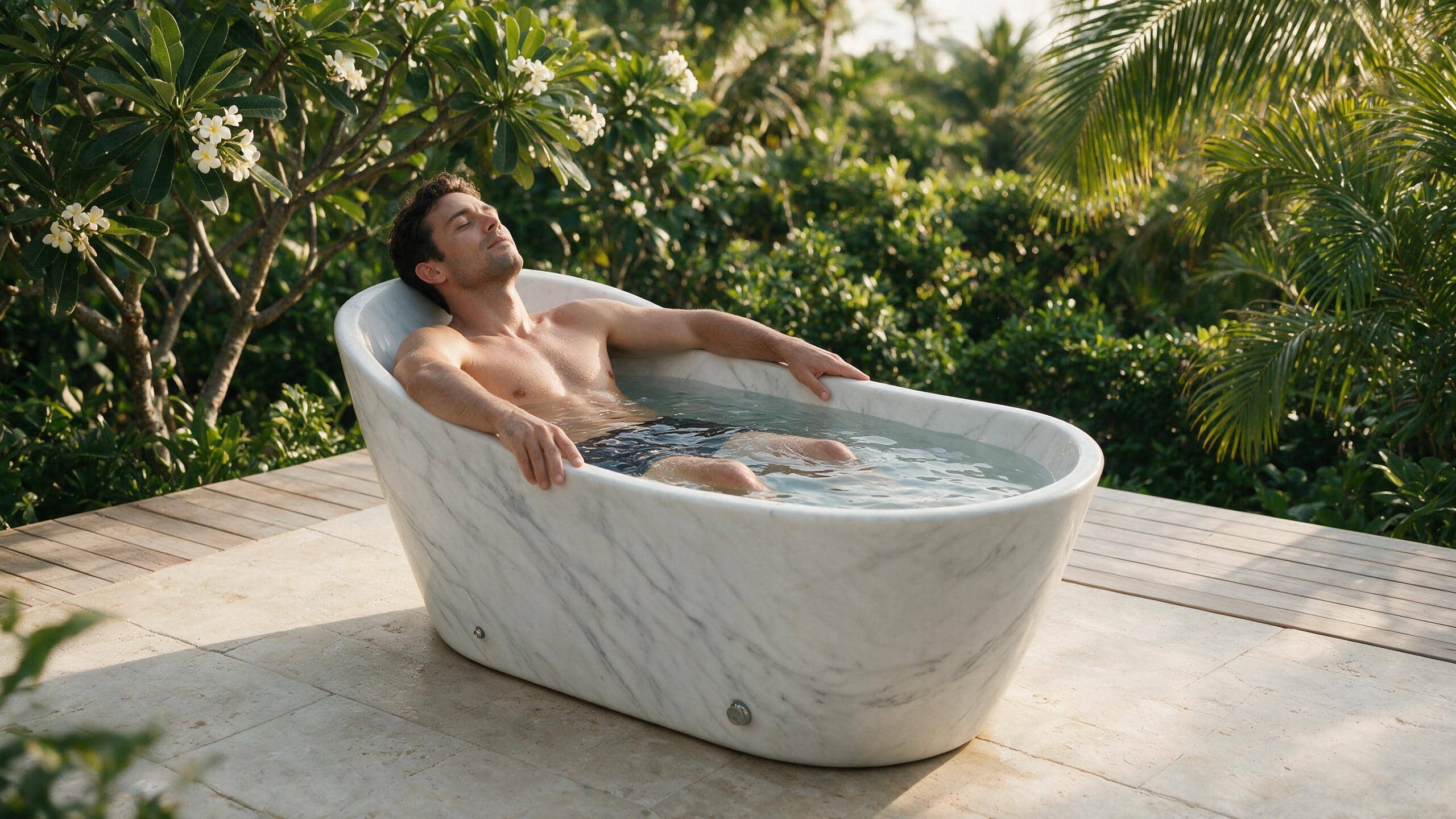 Acrylic Faux Marble Teardrop ice bath afm tear l marble none enjoy - Cool Bionic HydroForge
