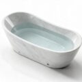 Acrylic Faux Marble Teardrop ice bath afm tear marble angle - Cool Bionic HydroForge