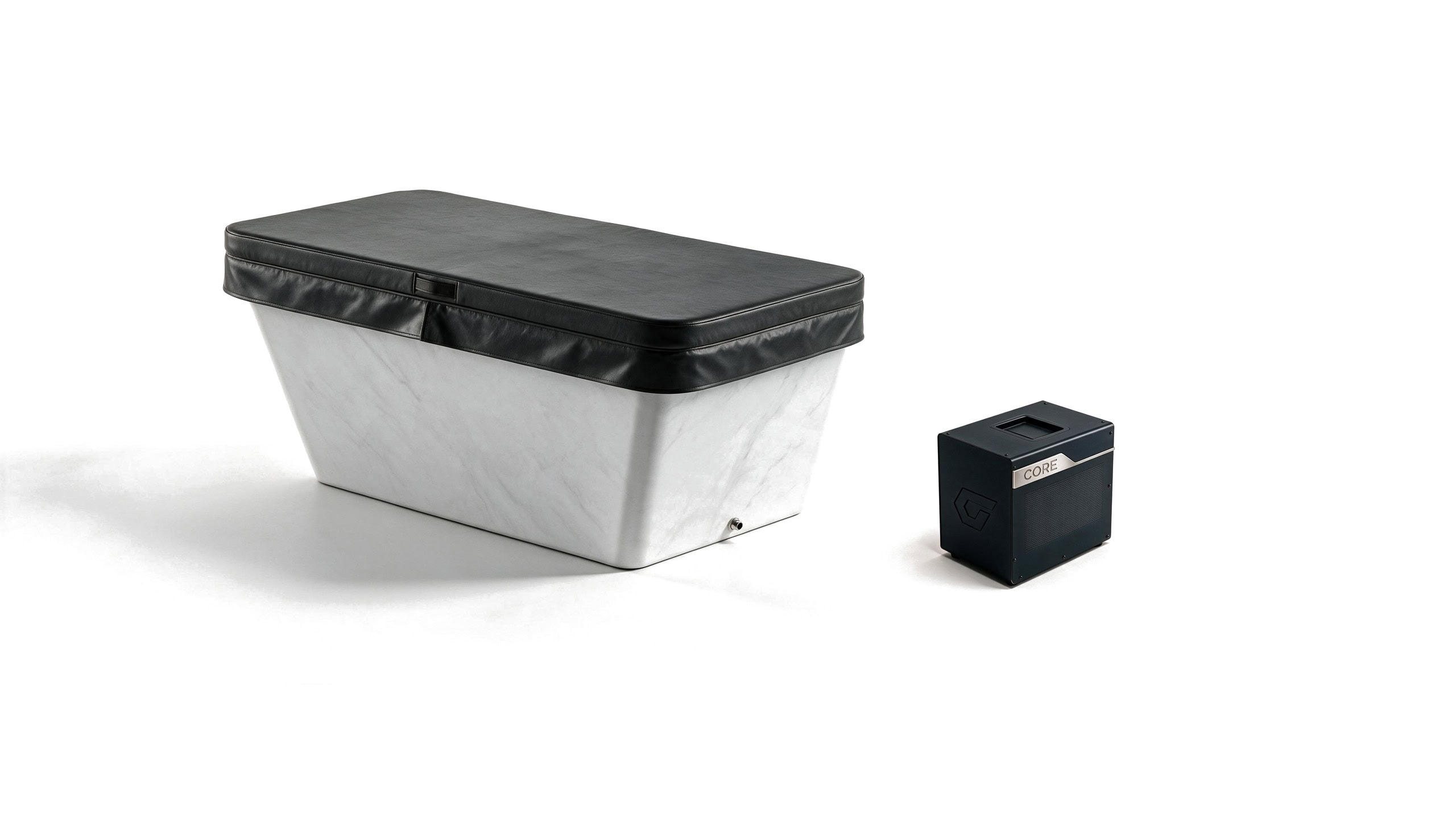 Acrylic Faux Marble Trapezoid ice bath afm trap s marble core cover - Cool Bionic HydroForge