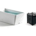Acrylic Faux Marble Trapezoid ice bath afm trap s marble flow hero - Cool Bionic HydroForge
