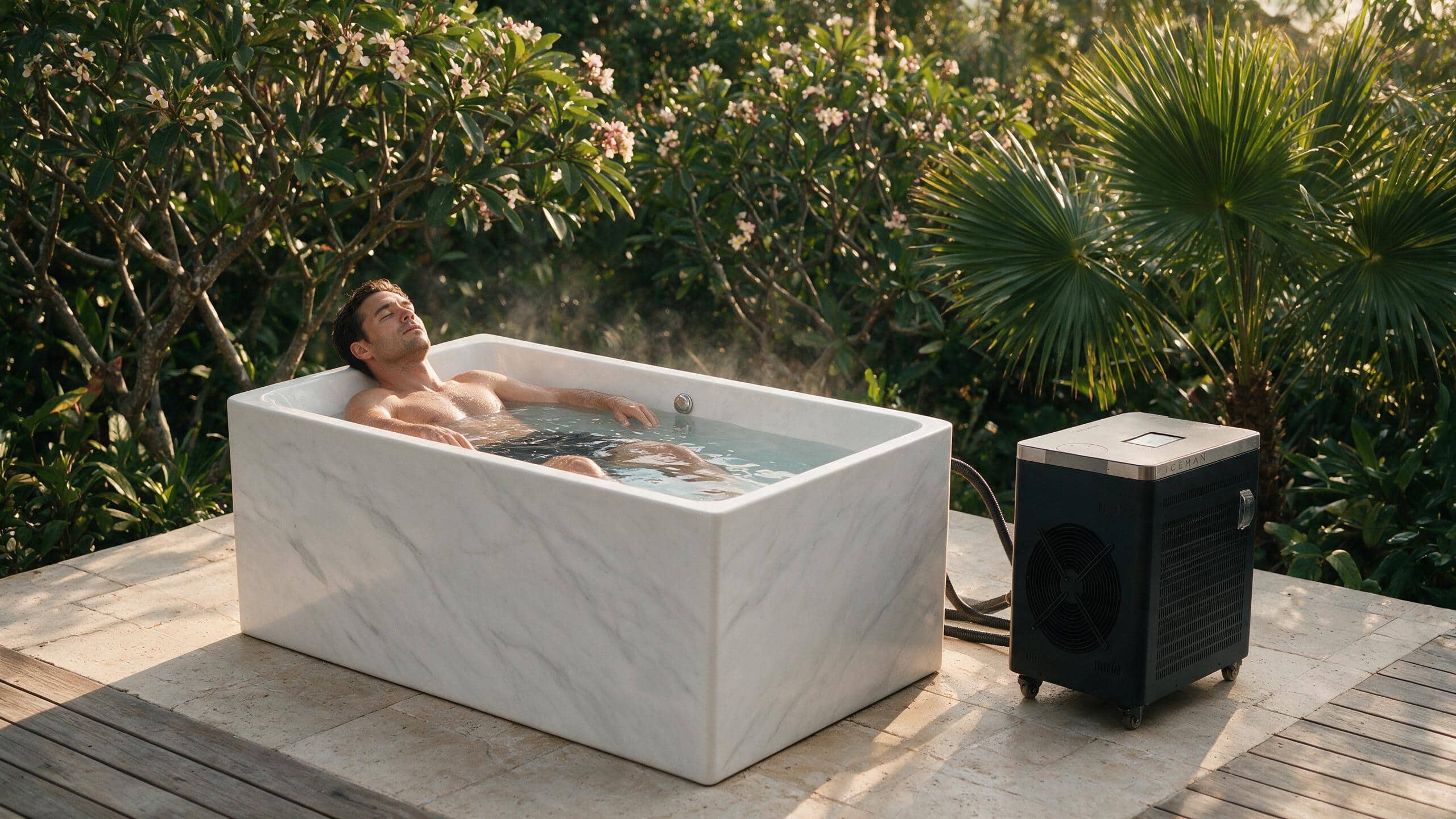 Acrylic Faux Marble Trough ice bath afm trough l marble iceman enjoy - Cool Bionic HydroForge