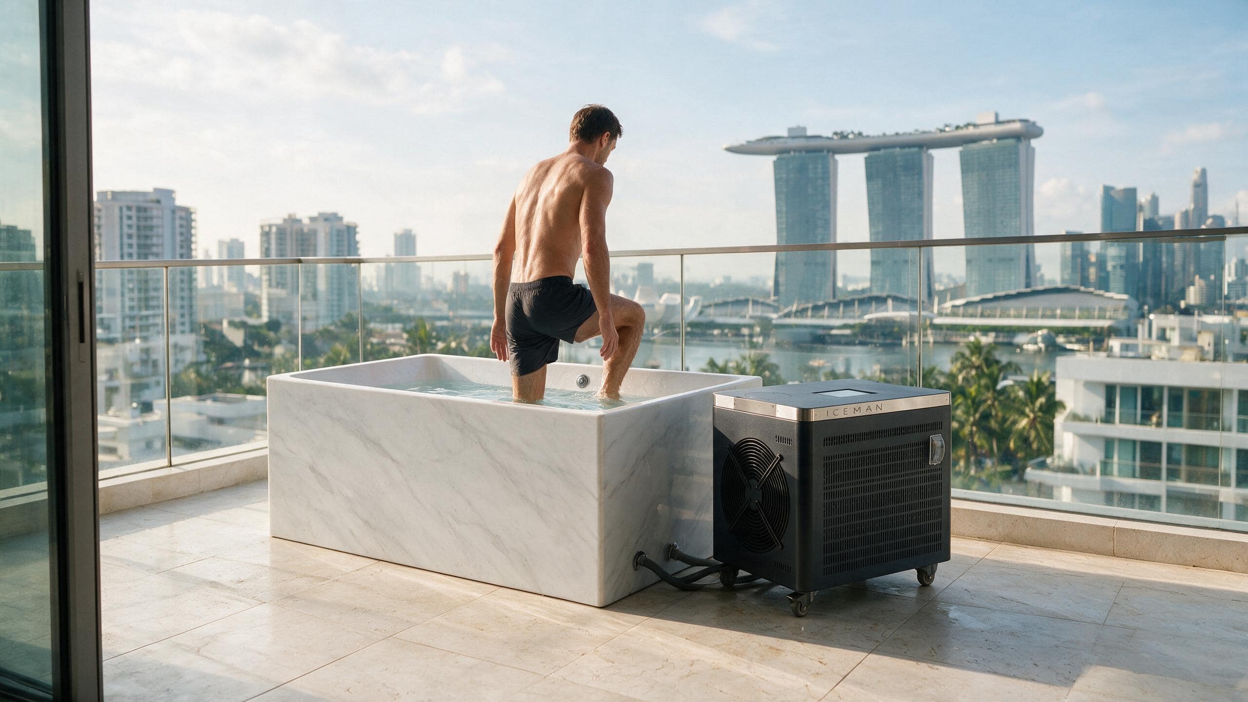 Acrylic Faux Marble Trough ice bath afm trough l marble iceman stepin - Cool Bionic HydroForge