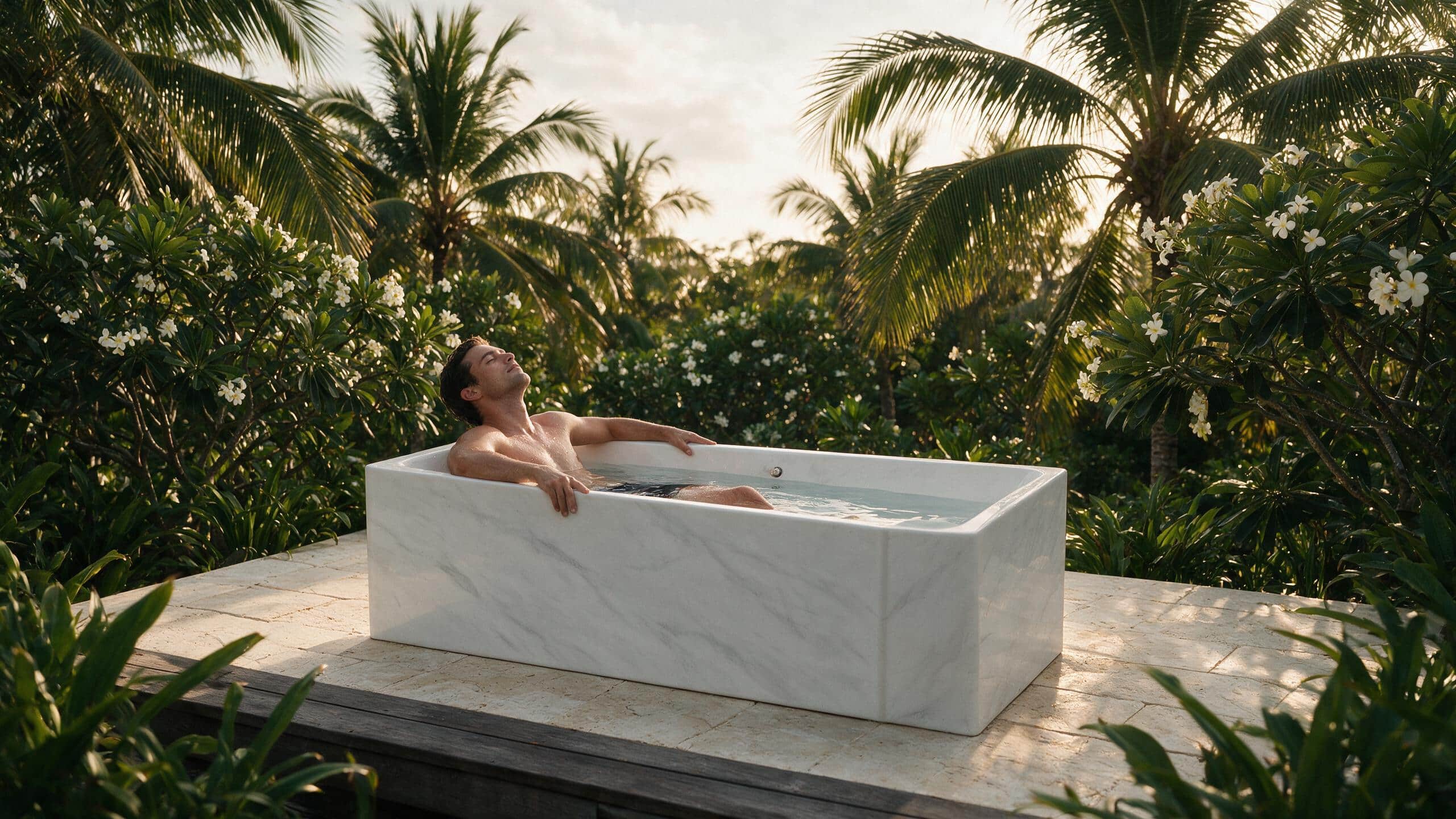 Acrylic Faux Marble Trough ice bath afm trough l marble none enjoy - Cool Bionic HydroForge
