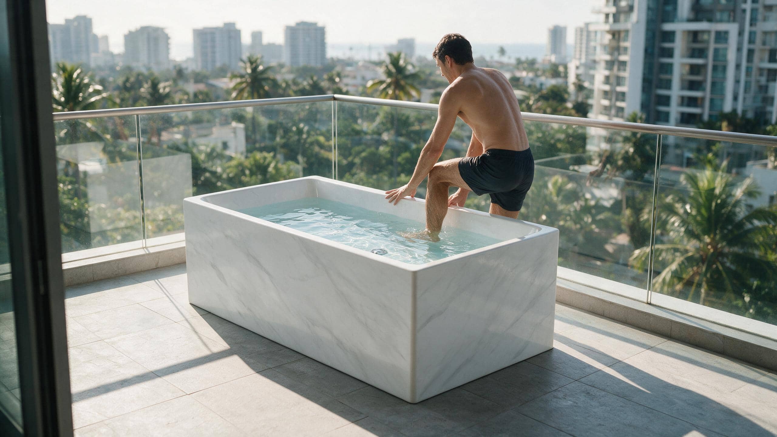 Acrylic Faux Marble Trough ice bath afm trough l marble none stepin - Cool Bionic HydroForge