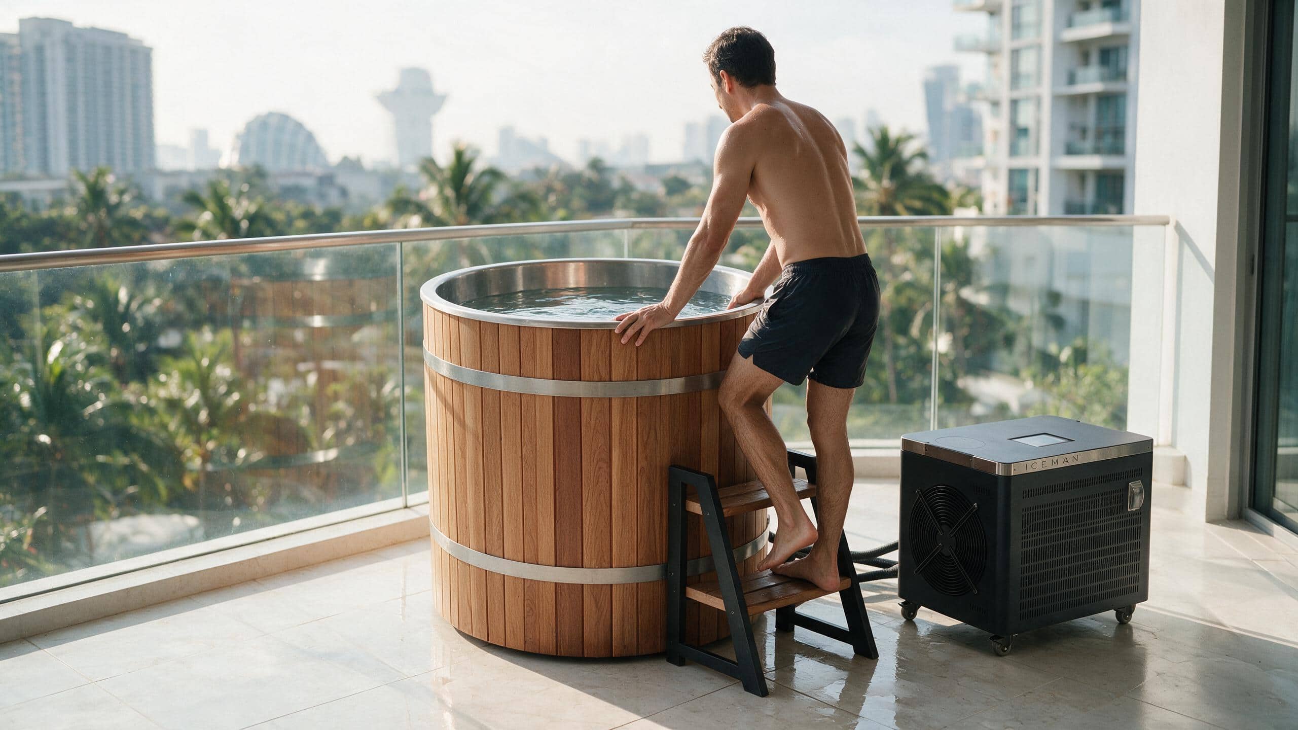 Barrel Plunge ice bath brl l natural iceman stepin - Cool Bionic HydroForge
