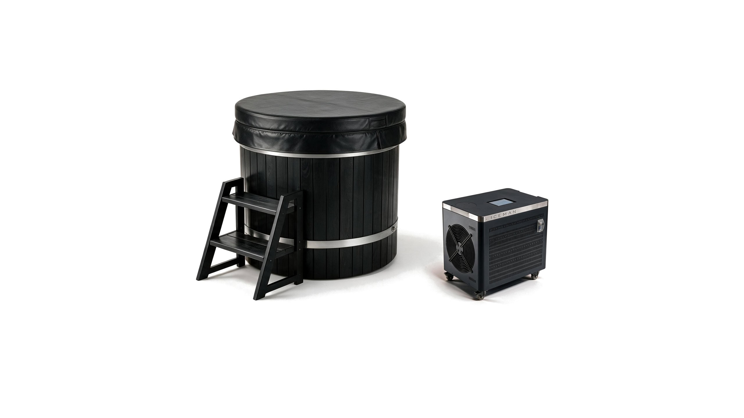Barrel Plunge ice bath brl s black iceman cover - Cool Bionic HydroForge