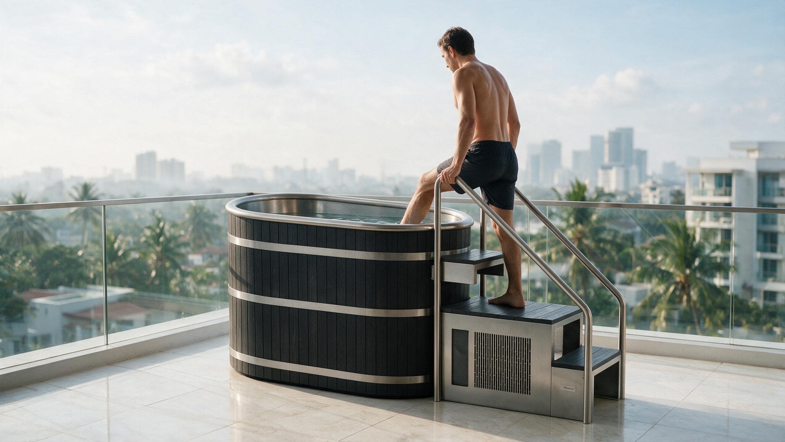 Cask Oval Barrel Platform ice bath cask o l black all stepin - Cool Bionic HydroForge