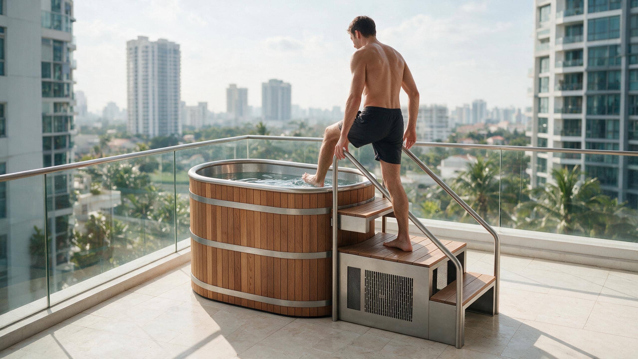 Cask Oval Barrel Platform ice bath cask o l natural all stepin - Cool Bionic HydroForge