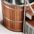 Cask Round Barrel Platform ice bath cask r natural detail - Cool Bionic HydroForge