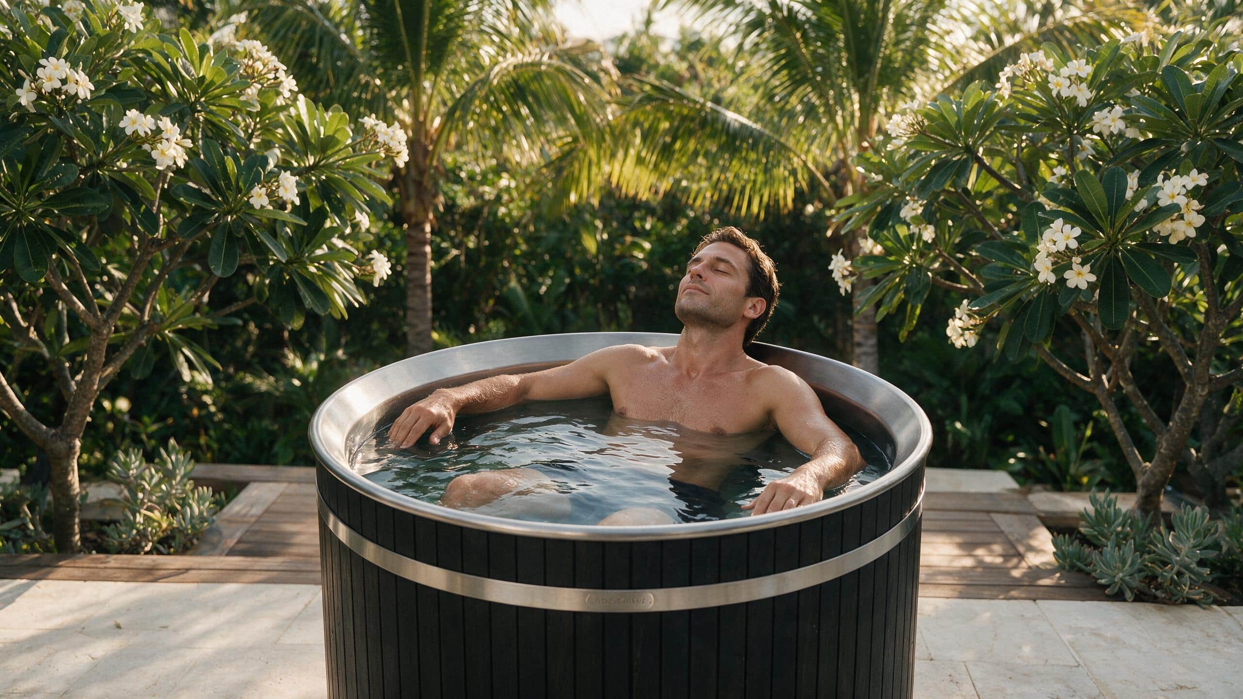 Cask Round Barrel Half Platform ice bath cask rh l black all enjoy - Cool Bionic HydroForge