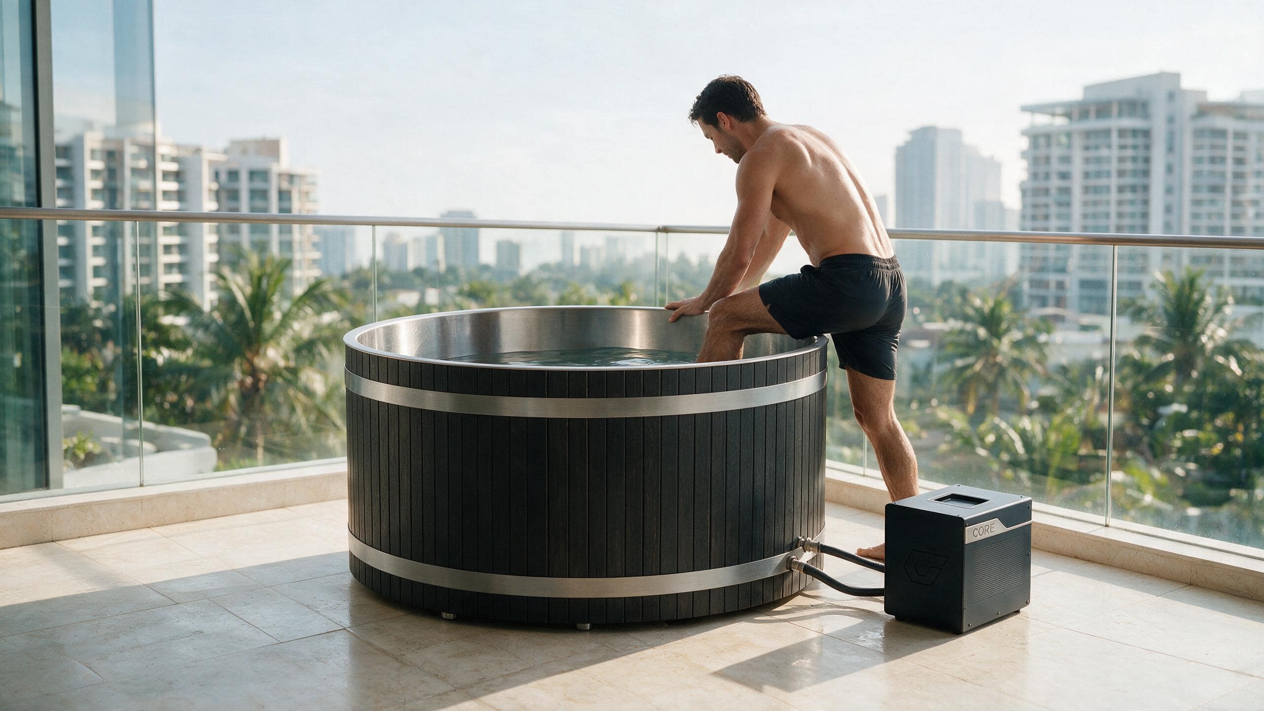 Cedar Duo ice bath ced d l black core stepin - Cool Bionic HydroForge