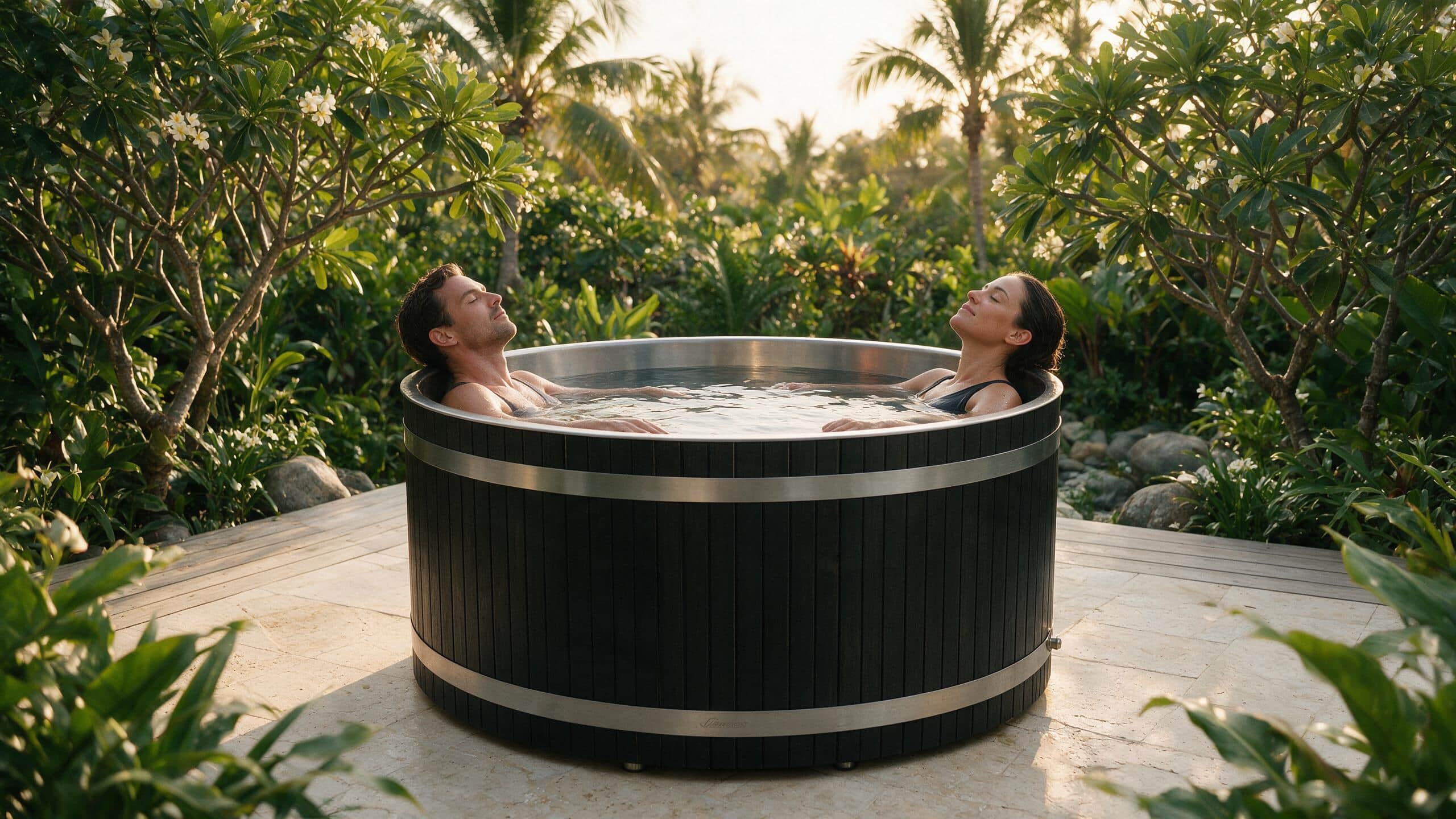 Cedar Duo ice bath ced d l black none enjoy - Cool Bionic HydroForge