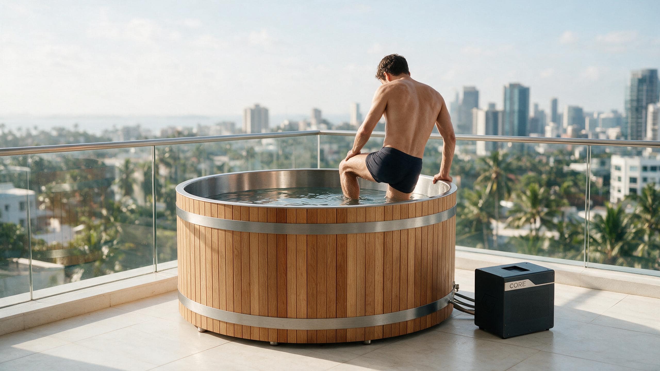 Cedar Duo ice bath ced d l natural core stepin - Cool Bionic HydroForge