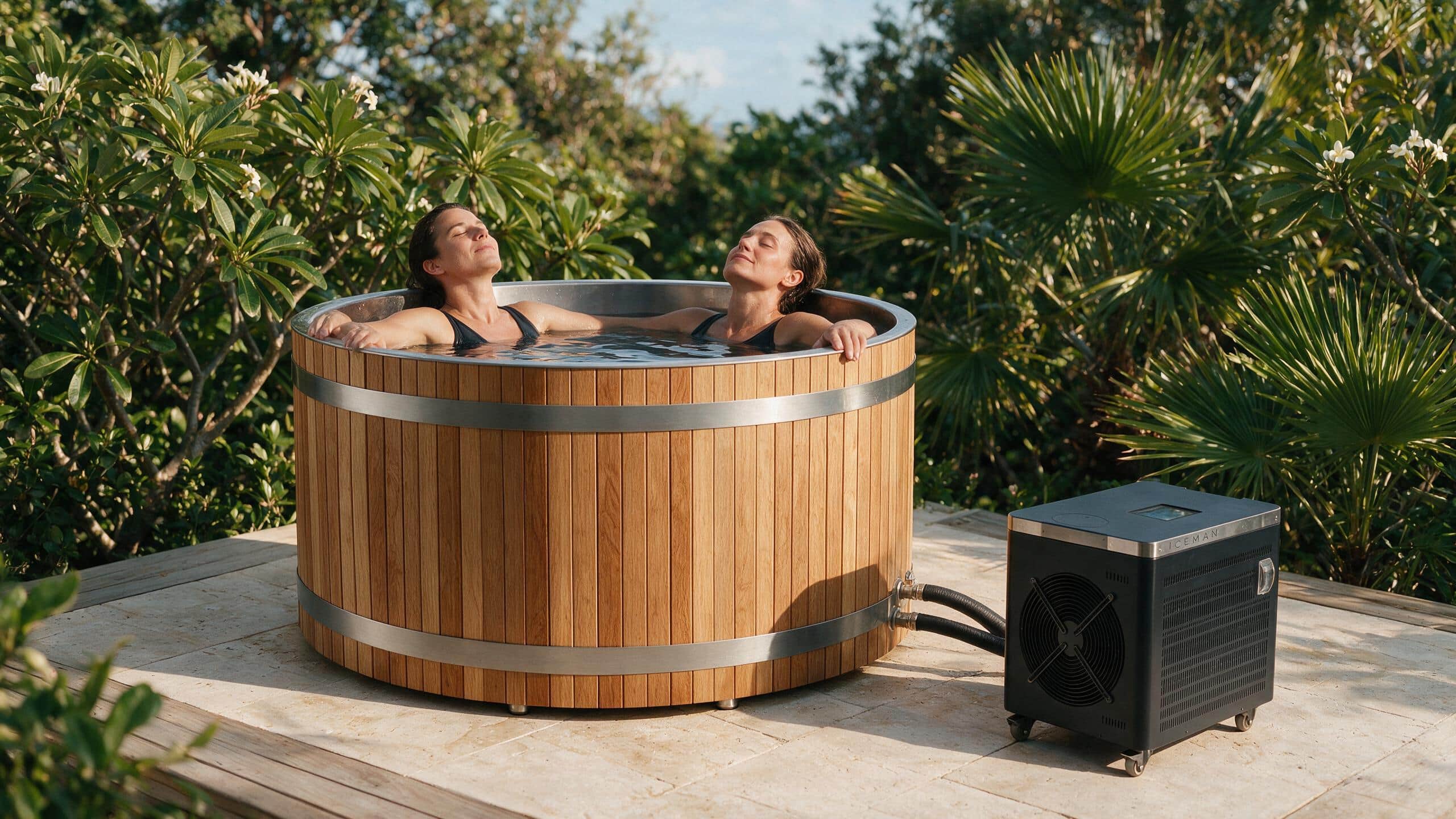 Cedar Duo ice bath ced d l natural iceman enjoy - Cool Bionic HydroForge