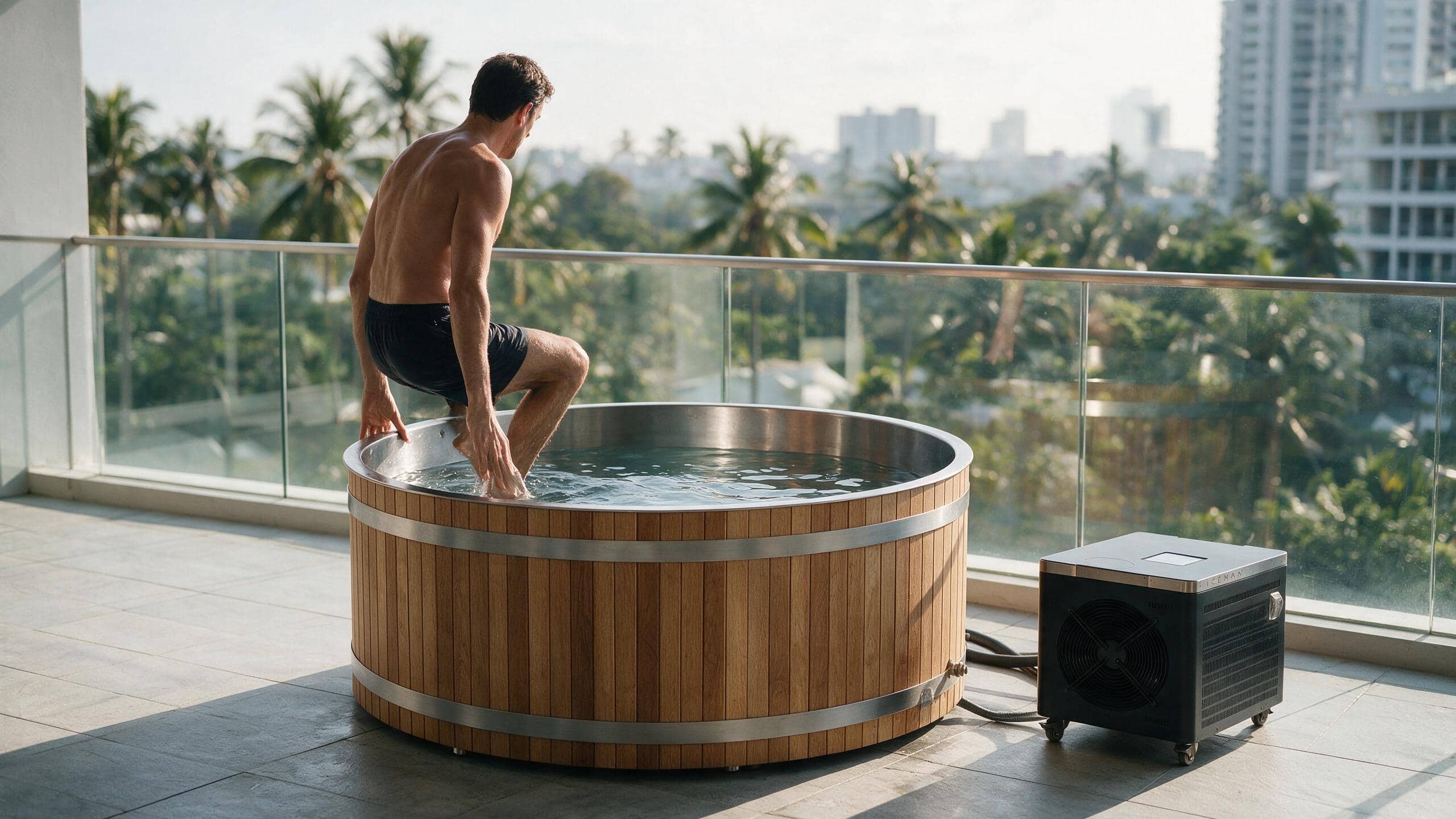 Cedar Duo ice bath ced d l natural iceman stepin - Cool Bionic HydroForge