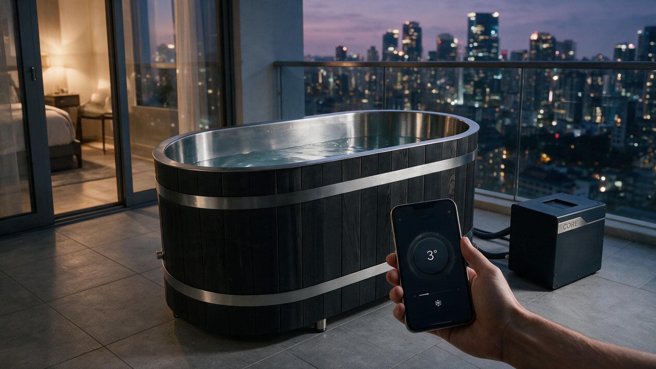 Cedar Solo ice bath ced s4 black core app - Cool Bionic HydroForge