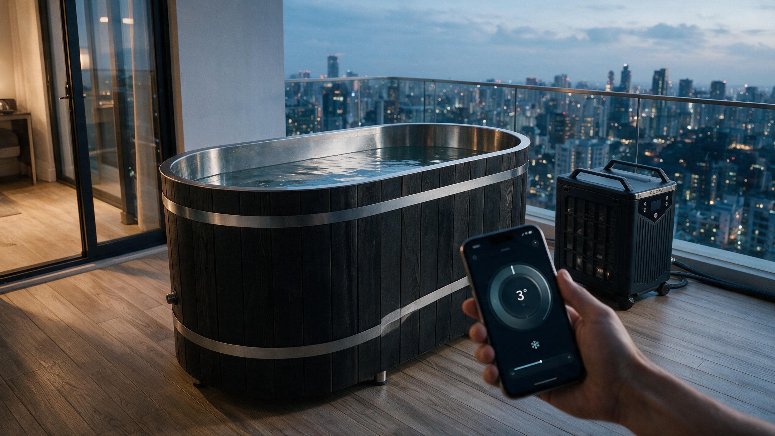 Cedar Solo ice bath ced s4 black flow app - Cool Bionic HydroForge