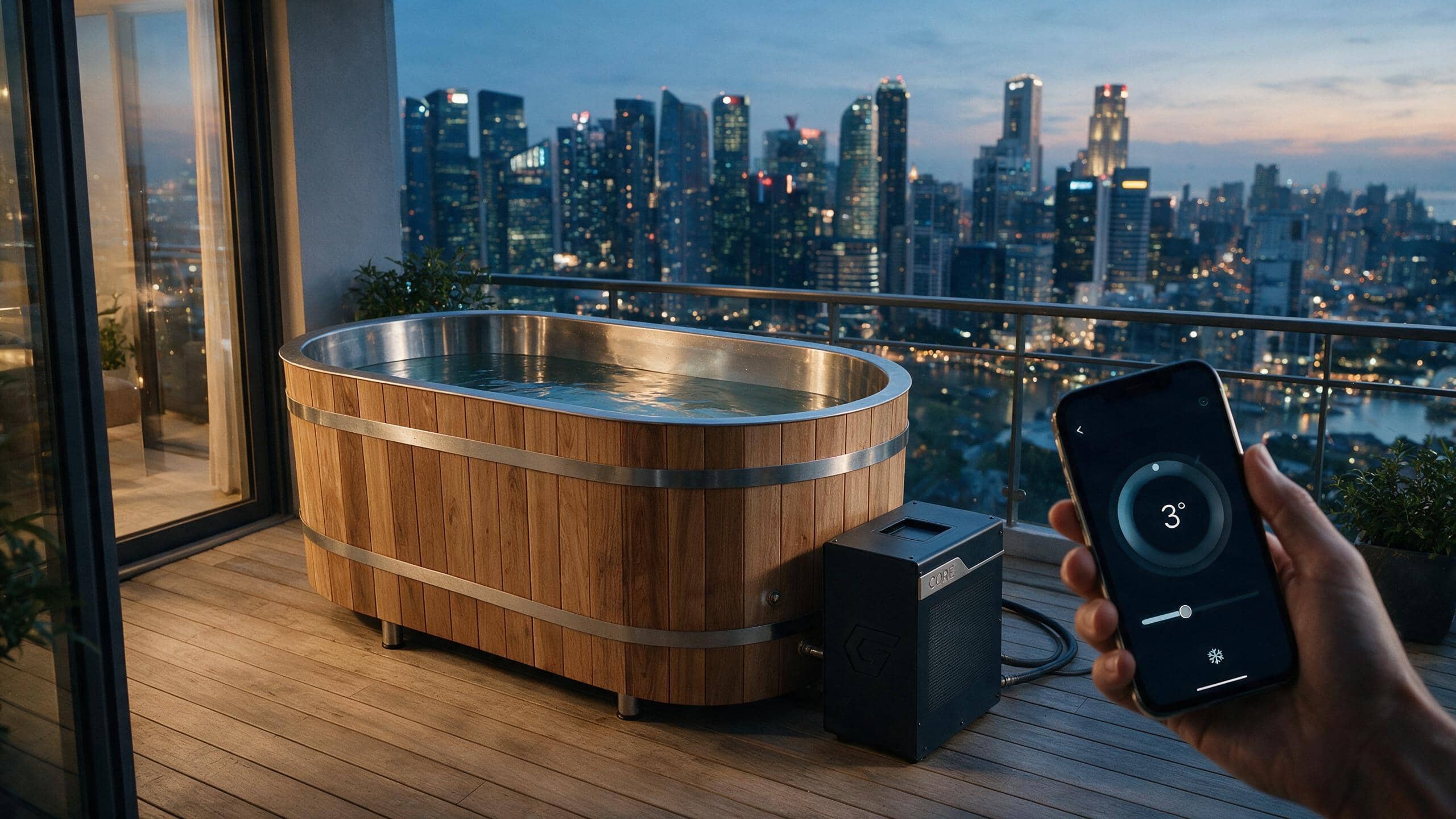 Cedar Solo ice bath ced s4 natural core app - Cool Bionic HydroForge