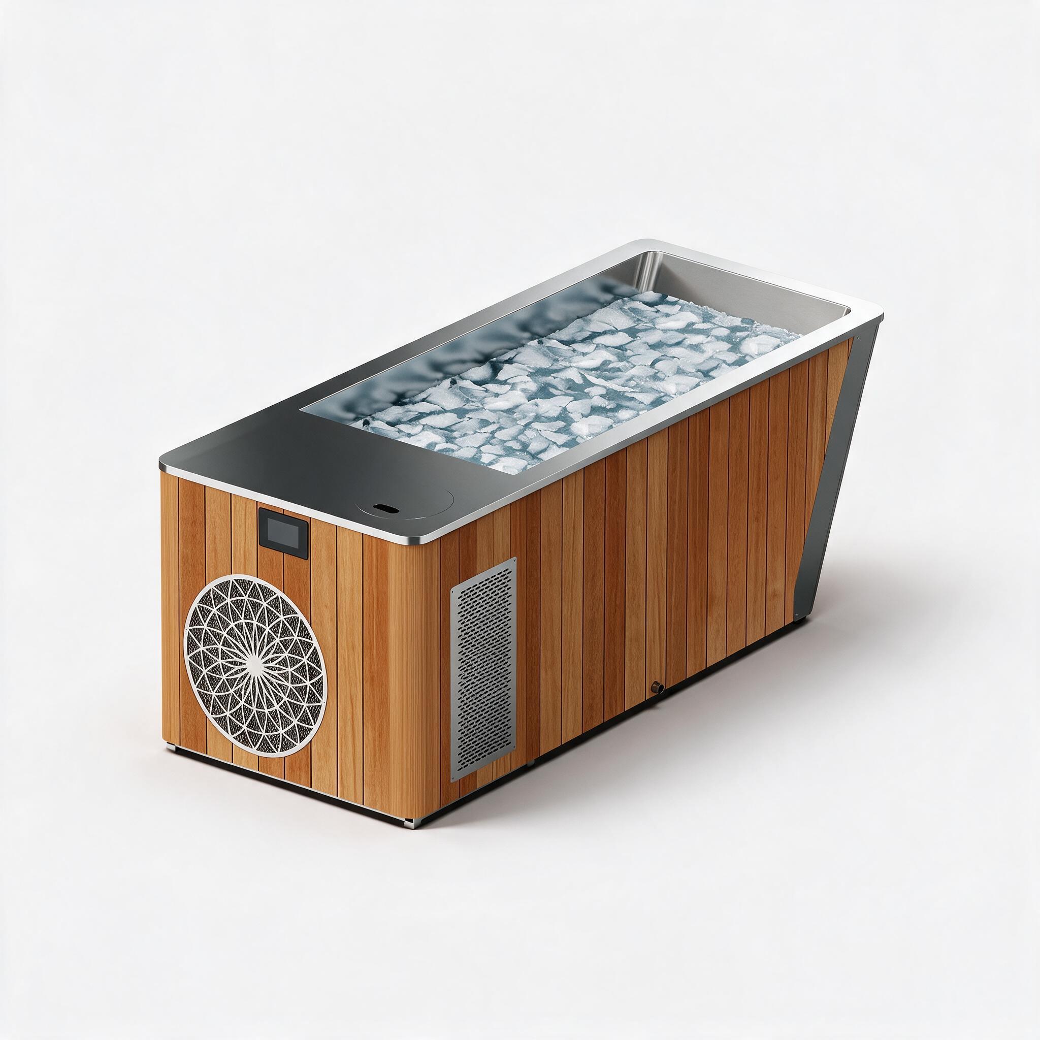 Clad Steel Plunge cold plunge system, alternate view - Cool Bionic HydroForge