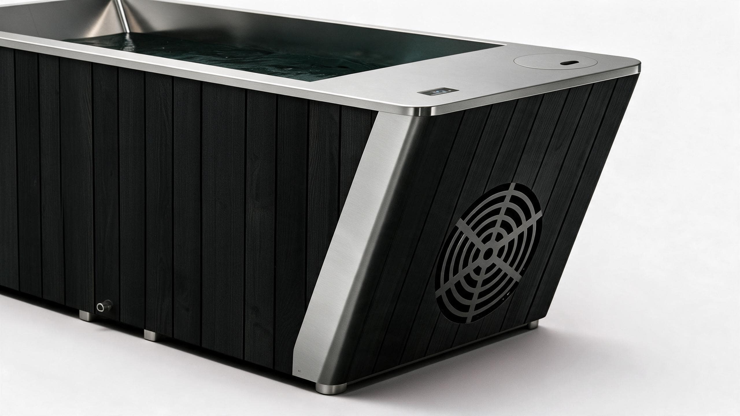 Clad Steel Plunge ice bath clad s black detail - Cool Bionic HydroForge